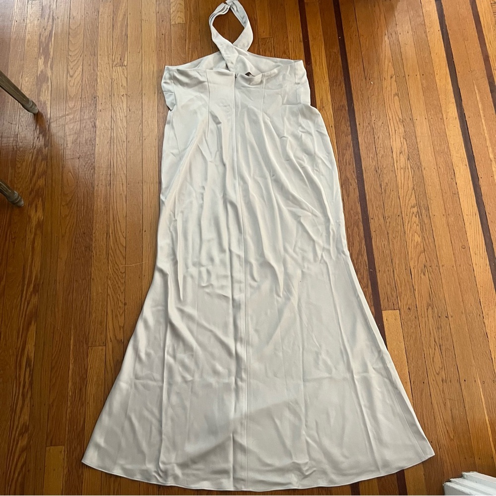 BHLDN Ruby Twist Halter Satin Gown champagne 16 NWT Anthropologie wedding dress - Picture 5 of 8